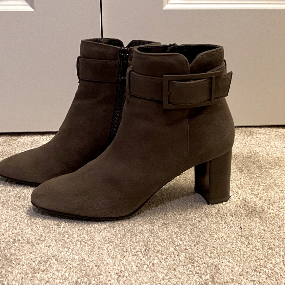 Aquatalia Vanie Taupe Suede Bootie